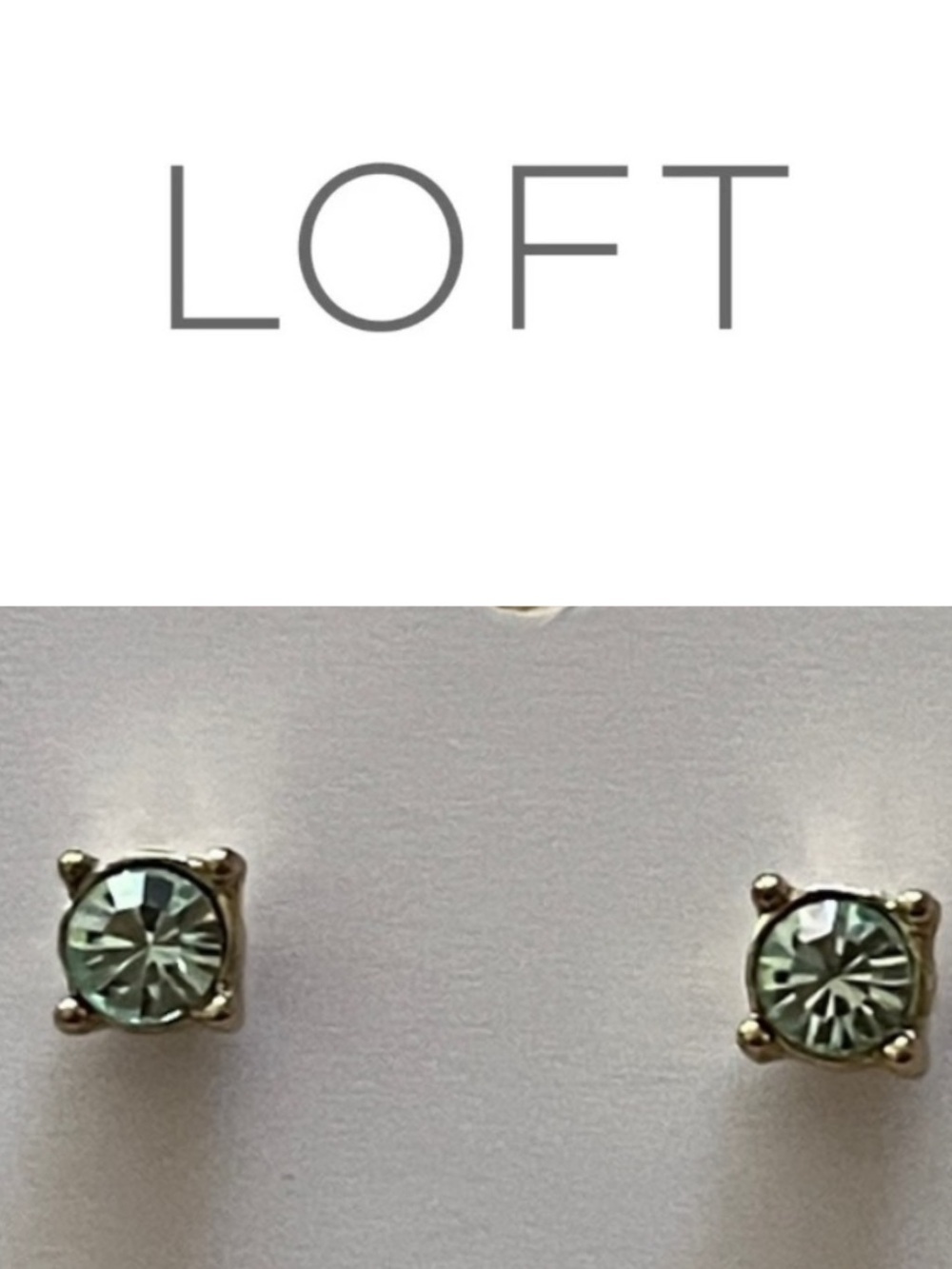Ann Taylor LOFT Light Green Crystal Stud Earrings